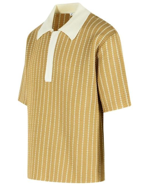 Jil Sander Yellow Cotton Knit Polo Shirt for men