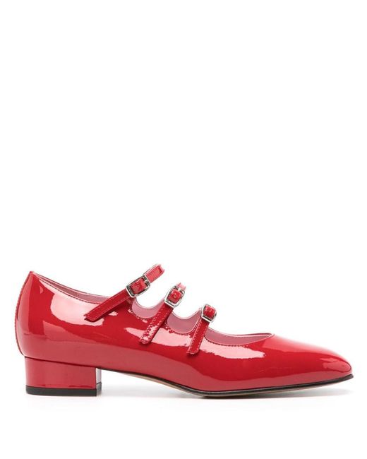 CAREL PARIS Red Patent Leather Mary Jane Shoes