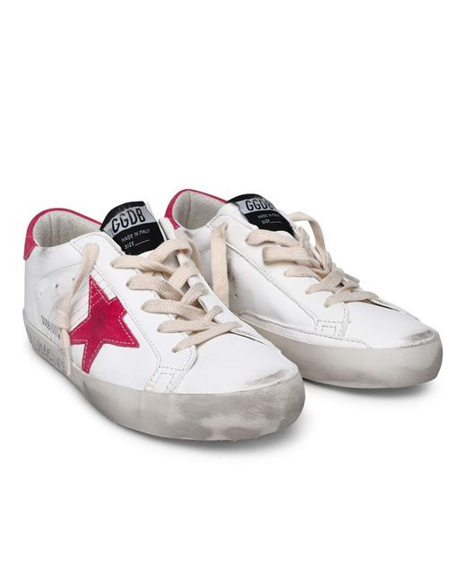 Golden Goose Deluxe Brand Pink 'super-star Classic' White Nappa Leather Sneakers