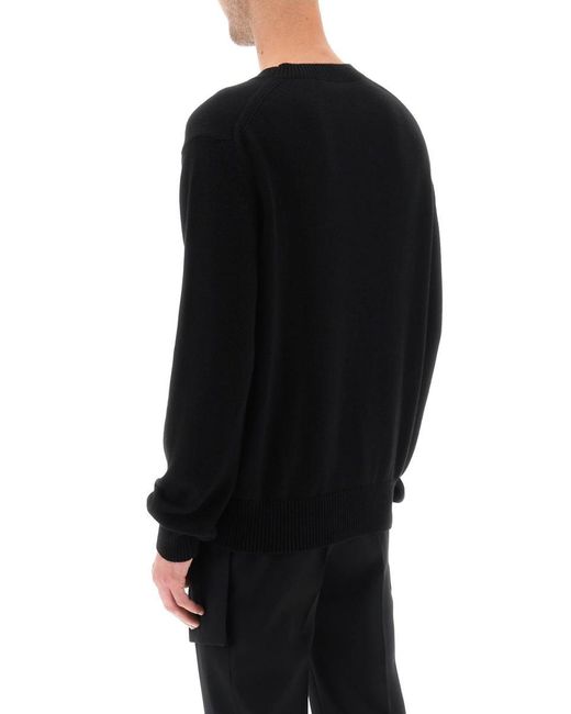 Alexander McQueen Black Sweater With Logo Embroidery for men