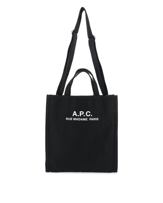 A.P.C. Black Récupération Canvas Shopping Bag for men