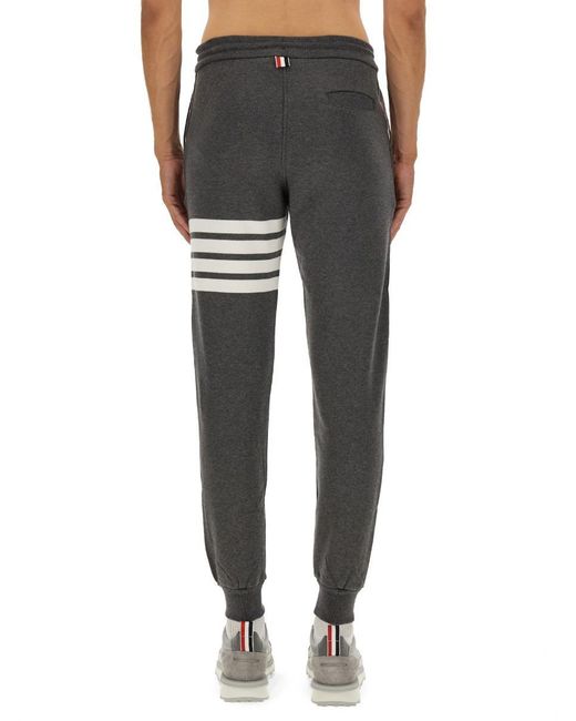 Thom Browne Black Classic Cotton Fleece Pants for men