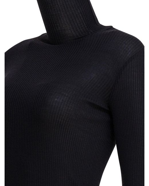 Lemaire Blue Ribbed Turtleneck