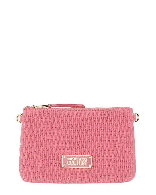 Versace Pink Clutch Bag With Logo