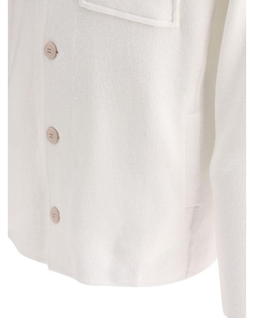 Lardini White Overshirt With Chest Pockets for men