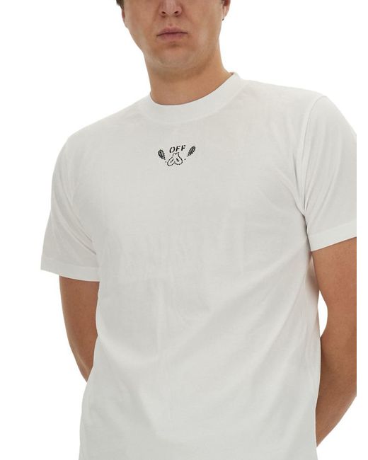 Off-White c/o Virgil Abloh White Off- Bandana Pattern T-Shirt for men