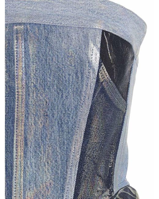 1/OFF Blue Top 'corset Jeans Coated'