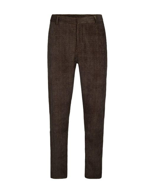 Emporio Armani Brown Regular Fit Textured Stretch Pants for men