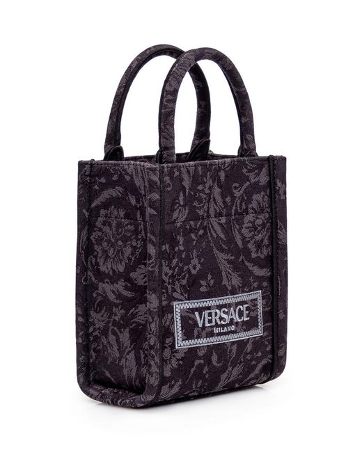Versace Blue Mini Athena Baroque Tote Bag for men
