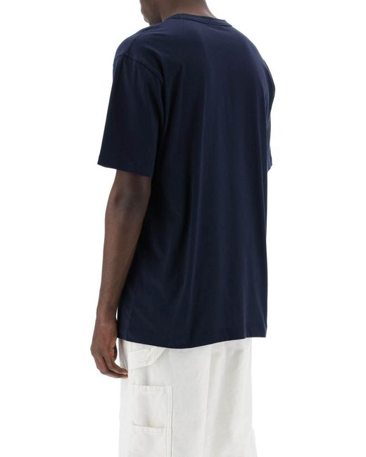 Dries Van Noten Blue Herr Oversized Classic T-Shirt for men