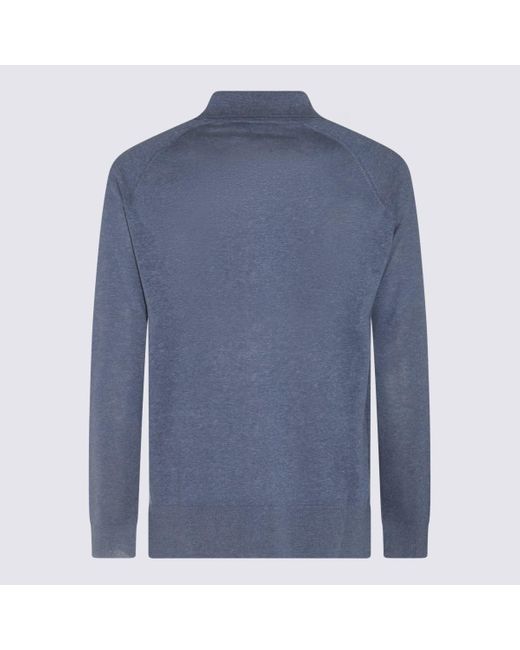 Piacenza Cashmere Blue Silk Knitwear for men