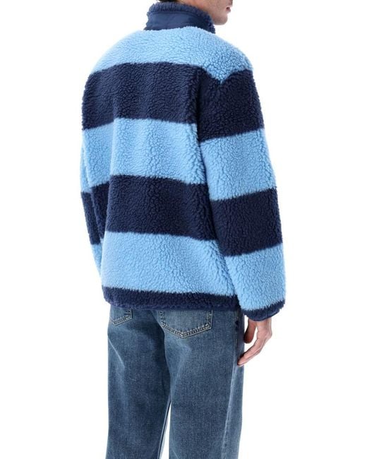 Polo Ralph Lauren Blue Striped Pile Fleece Jacket for men