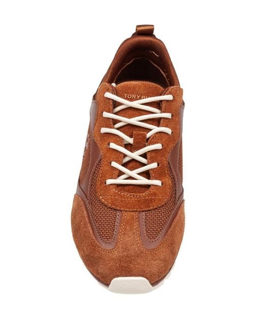 Tory Burch Brown Suede And Mesh Sneakers