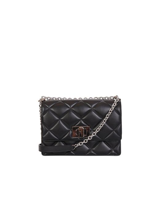 Furla Leather 1927 Quilted Bag By in Black | Lyst