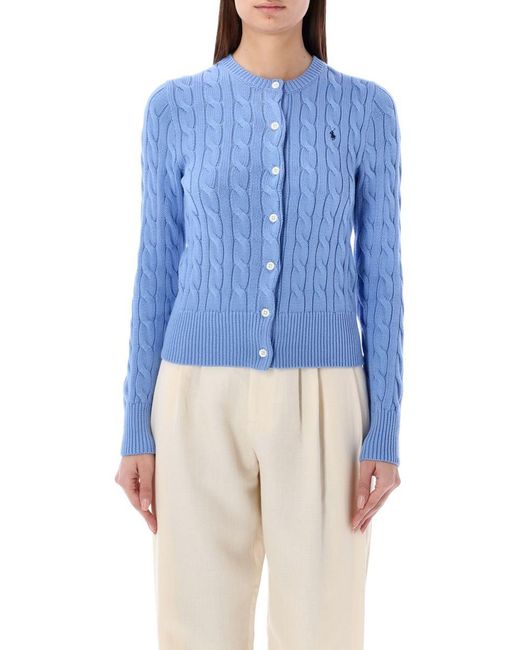 Polo Ralph Lauren Blue Cotton Classic Cable-Knit Cardigan