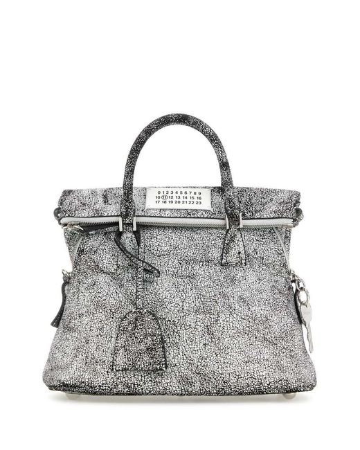 Maison Margiela Gray Two-tone Leather Mini 5ac Loved To Death Handbag for men