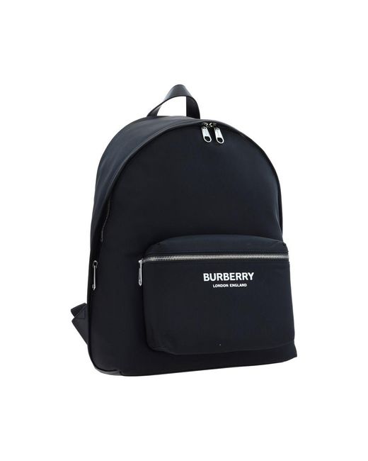 Burberry Blue Logo Nylon Backpack for men