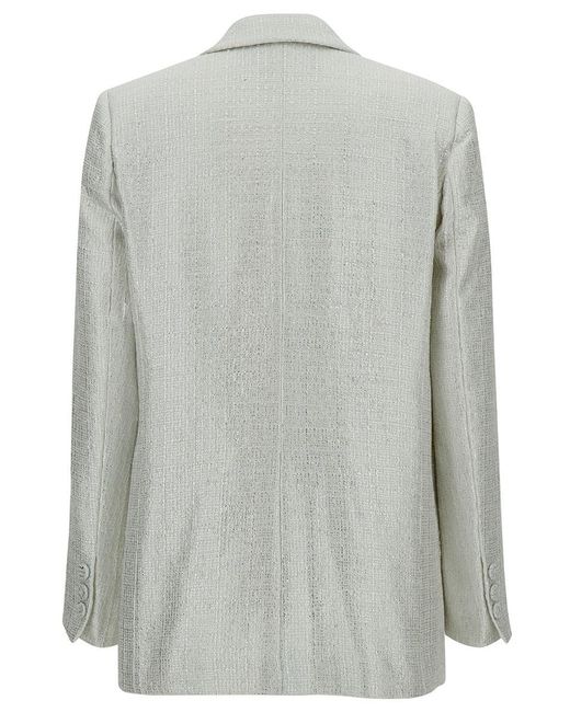 FEDERICA TOSI Gray Silver Single-breasted Jacket With A Single Button In Cotton Blend Man