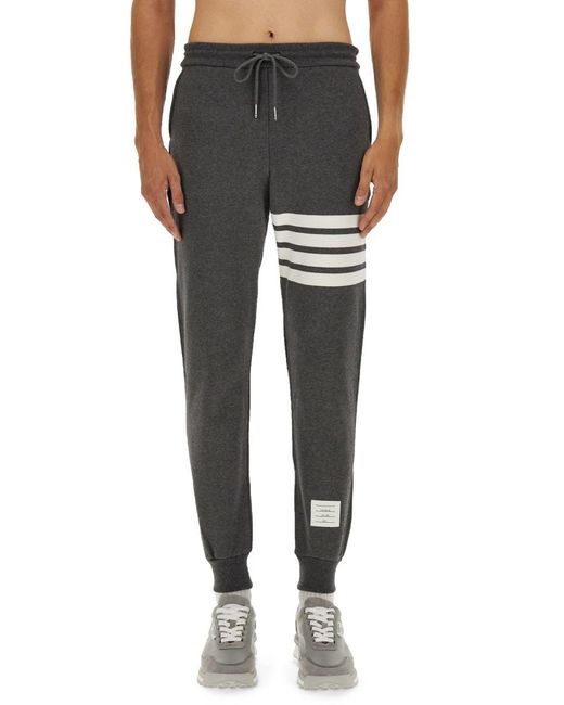 Thom Browne Black Classic Cotton Fleece Pants for men