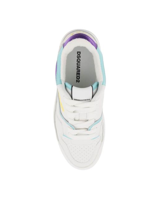 DSquared² White Smooth Leather New Jersey Sneakers