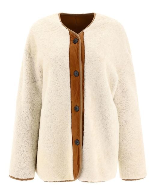 Giovi Natural Reversible Shearling Jacket