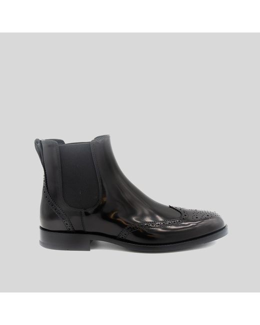 Tod's Black Leather Boots for men