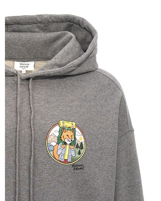 Maison Kitsuné Gray 'Rambling Fox' Hoodie for men