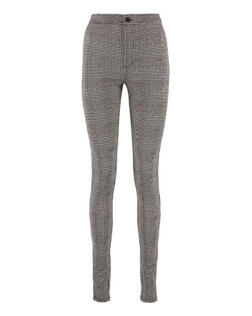 Saint Laurent Gray Prince-Of-Wales Checked Trousers