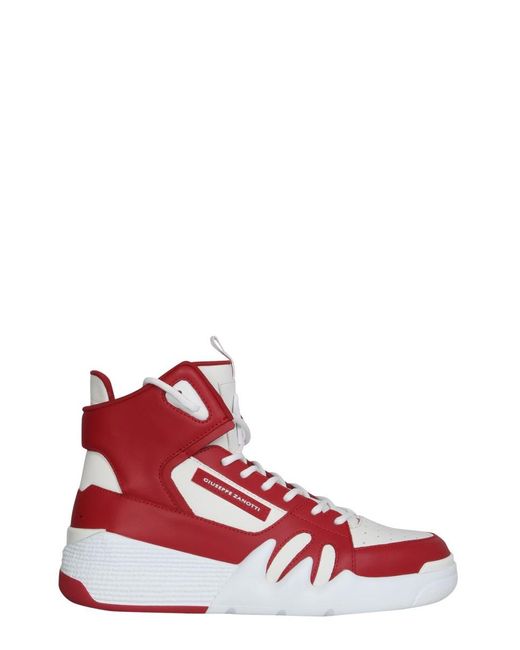 Giuseppe Zanotti Leather High Talon Sneakers in Red for Men | Lyst