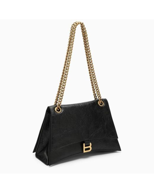 Balenciaga Black Crush Medium Bag With Chain