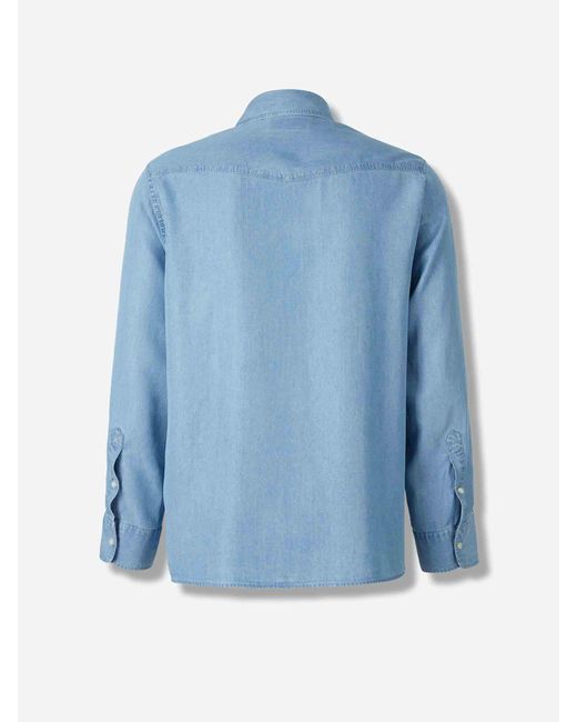 Officine Generale Blue Denim Shirt for men
