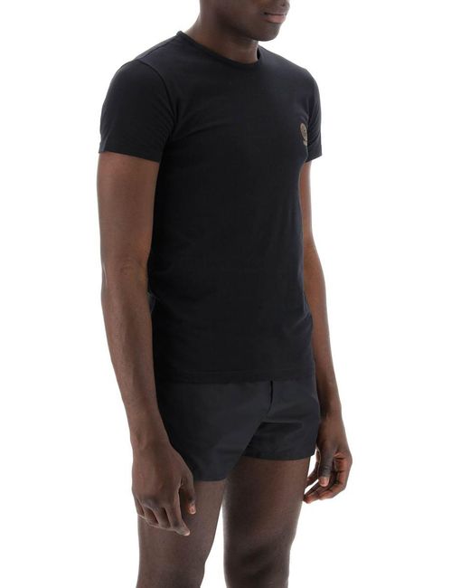 Versace Black Medusa Underwear T Shirt Bi Pack for men