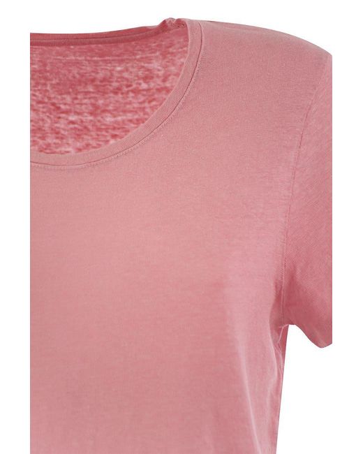 Majestic Filatures Pink Crew-Neck T-Shirt