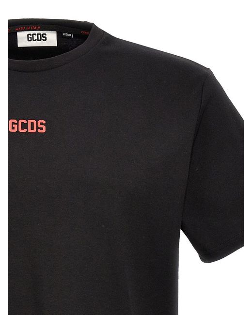 Gcds Black Basic Logo T-shirt for men