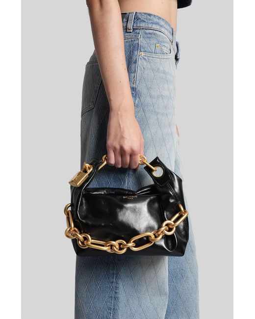 Balmain Black Sync Mini Shoulder Bag