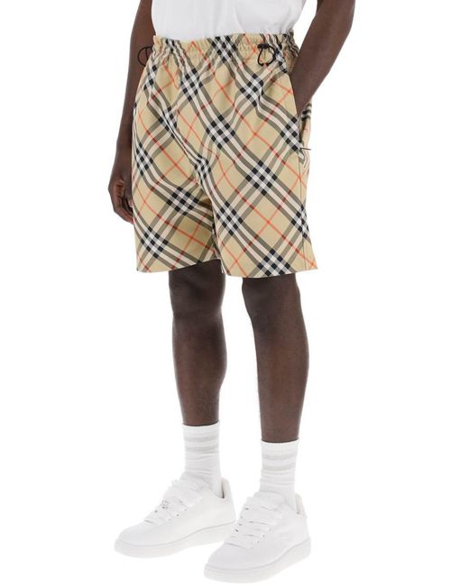 Burberry Natural Checkered Bermuda Shorts for men