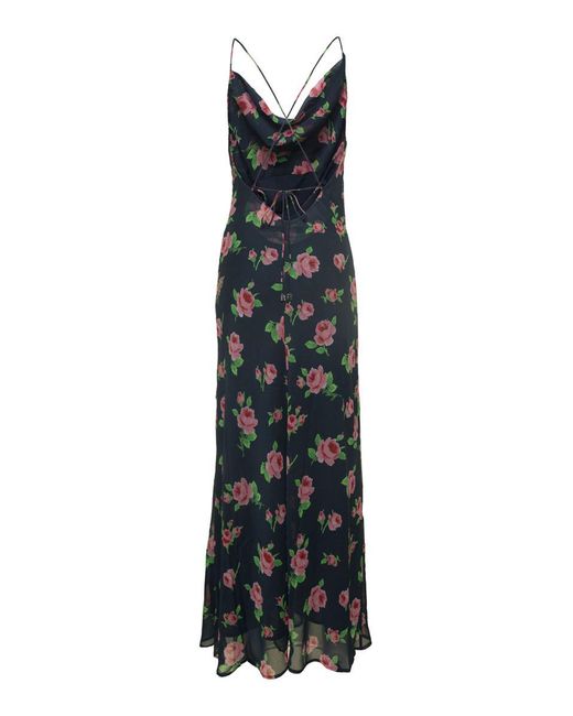 ROTATE BIRGER CHRISTENSEN Multicolor Maxi Dress With All-Over Rose Print