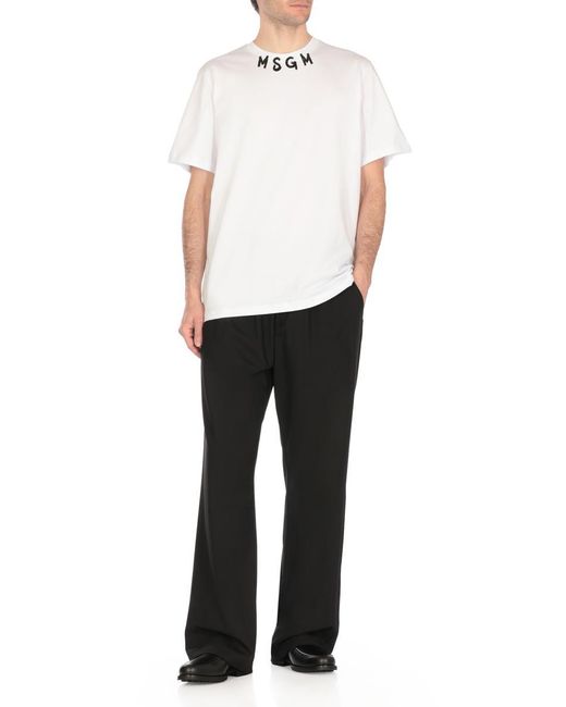 MSGM Black Wool Pants for men