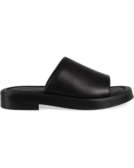 Ferragamo Black Leather Slides for men