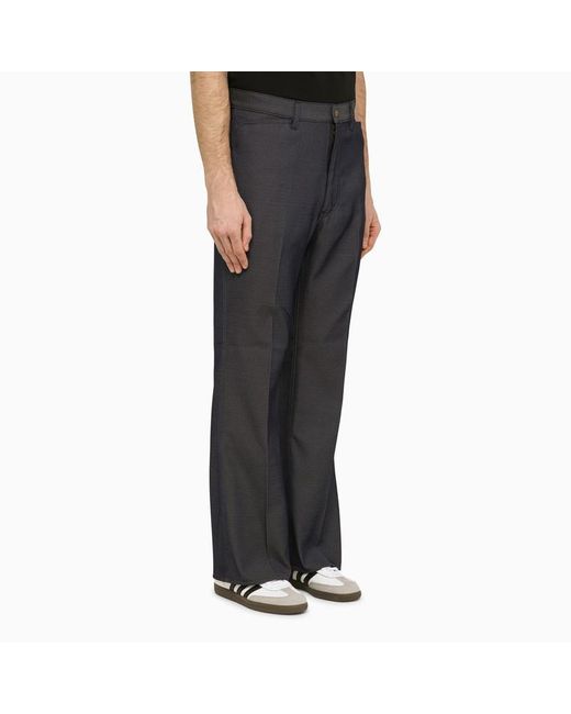 Needles Black Straight Twill Trousers for men