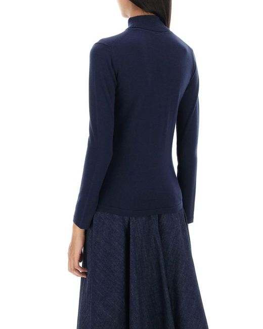 KENZO Blue Target Wool Turtleneck Sweater
