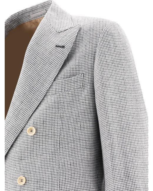 Brunello Cucinelli Gray Linen Suit for men