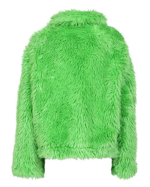 MSGM Green Fur Coats