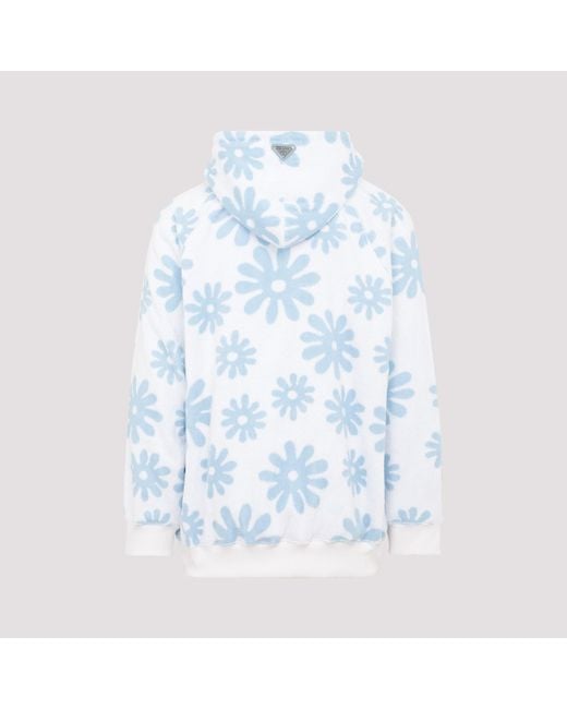 Prada Cotton Hoodie Sweatshirt in Blue for Men - Save 6% | Lyst