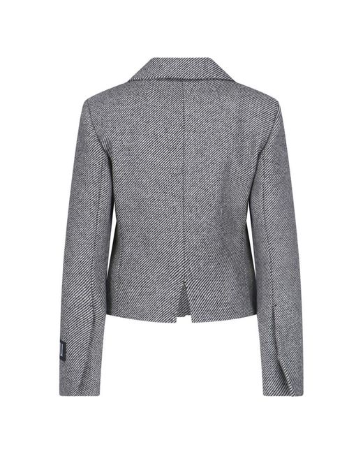 Patou Gray Crop Tweed Jacket