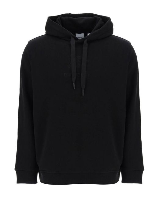 Burberry Black Tidan Hoodie With Embroidered Ekd for men