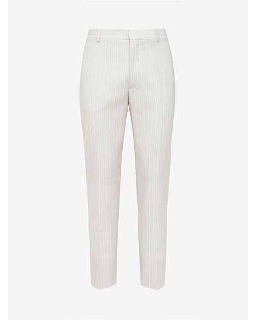 Alexander McQueen White Tailored Cigarette Pants Clothing for men