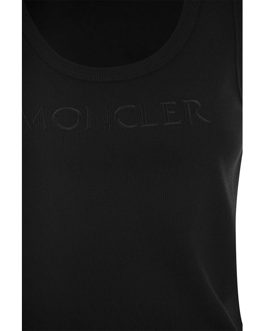 Moncler Black Logo-Embroidered Sports Vest
