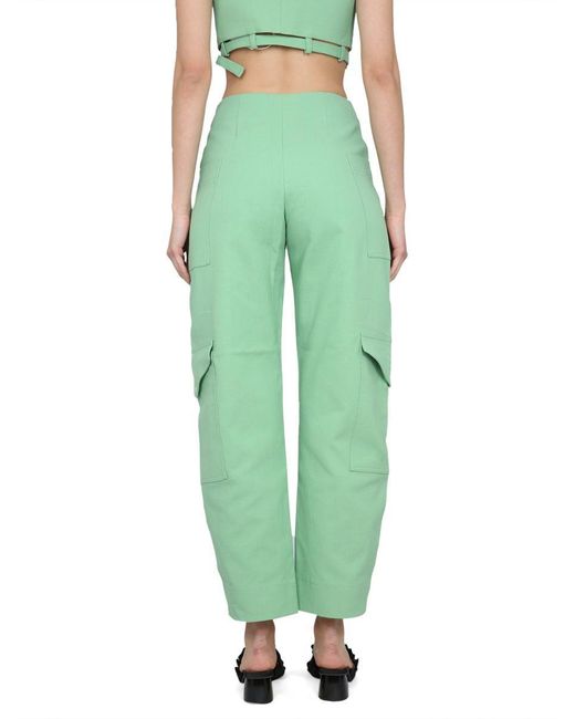 Ganni Green Cotton Pants