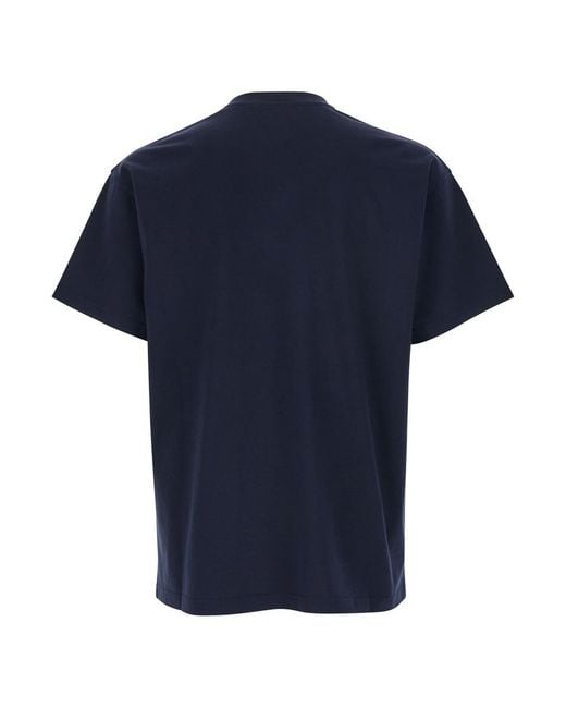 Givenchy Blue Crew Neck T-Shirt With Chest Logo Patch for men